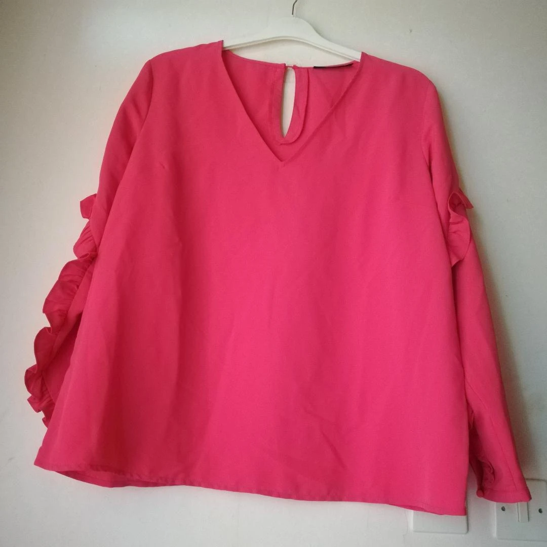 Tuniek/blouse Framboos label maat XL met gebogen ruches mouwen – photo 7